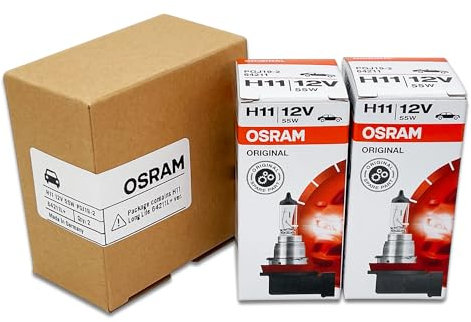 Osram H11 64211L+ DOT Original Standard Halogenlampe 12V 55W 3800K PGJ19-2 Made in Germany/2 Stück
