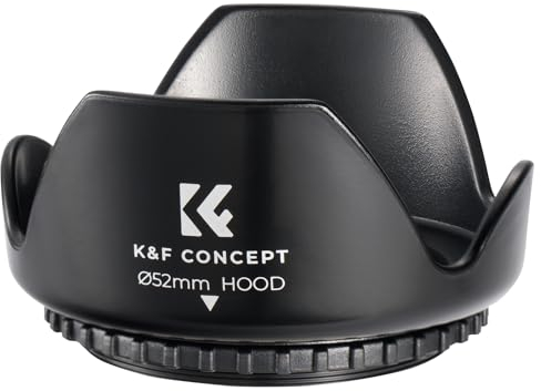 52mm Lens Hood, K&F Concept Universal Tulip Flower Lens Hood Sun Shade with Cleaning cloth for Canon Nikon Sony Pentax Olympus Fuji Camera