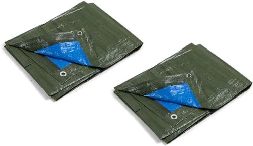 Kippen 6082K1 - Confezione da 2 pezzi di Telone Occhiellato Bicolore Misura 2x3 mt. Grammatura 90 g/m²