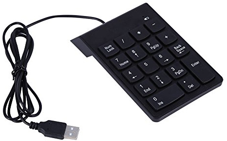 Ausla Tastierino Numerico USB a 18 Tasti Mini Tastierino Numerico per Laptop Desktop PC Pro Ottimo per gli Utenti di Notebook L'inclinazione Ergonomica Integrata Fornisce un Maggiore