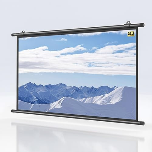 GSKDZG Pantalla De Proyector 50 Pulgadas 60 Pulgadas 72 Pulgadas Pantalla De Proyección Enrollable Manual 4K HD Pantalla De Cine En Casa para Interior Y Exterior(60 Inch (16:9))
