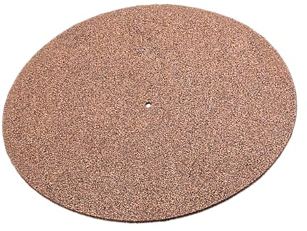 Kork Plattenspieler Slipmat Schallplatten Matte für Bessere Haftung | Coffee Farbton, mit Label Aussparung, Erleichtert das Anheben von Platten und Mindert Rutschen