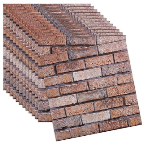 40 Pezzi Pannelli da parete 3D, 30 x 30 cm Pannelli Adesivi per Pareti autoadesivi, impermeabili, in PVC, per decorare le pareti di soggiorno, camera da letto, cucina, bagno