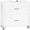 eSituro Mueble Bajo Lavabo, Armario Baño con 2 Cajones Grandes, con Hueco de Sifón, Mueble Auxiliar Baño Blanco, Madera E1, 60x30x60 cm