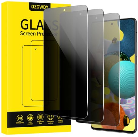 QZGWDY für Samsung Galaxy A51 / A52 / A53 / A52S 5G für Sichtschutz Displayschutz 3 Stück, 9H Härte Anti-Spy Folie Blickschutz Glasschutz Schutzfolie Sichtschutzfolie Blasenfrei, Ultrabeständig