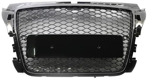 LCQSYE Kühlergrills Auto-Frontstoßstangengrill passend für Audi A3 S3 8P 2008–2012 Renngitter, oberer Kühlergrill, Wabengrillabdeckung im RS3-Stil Auto-Lufteinlassgitter