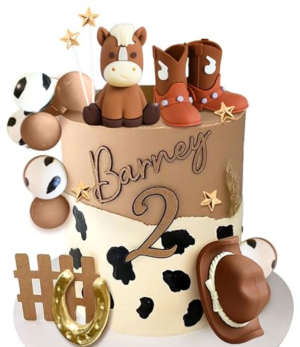 JeVenis Cowboy Rodeo Cake Toppers Western Horse Cake Decorations