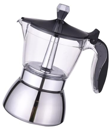 Kelisdi Machine à expresso en acier inoxydable 430 avec un dessus en verre transparent pour les amateurs et les amateurs de café