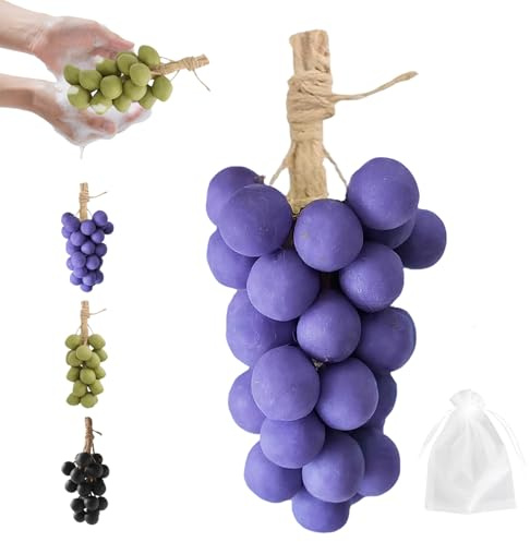 Grape Soap On A Rope,grape Cluster Soap,Handmade Grapes-Shaped Soaps, Natural Cold Process Artisan Soaps,for Washing Hands,Clean Scent for Men and Women-C-20