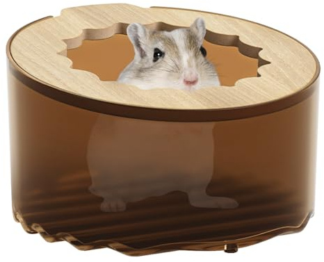 BDKMMS Hamster Sand Bath Box, Transparent & Detachable Small Animal Sand Container Anti-Spill Sandbox for Hamsters Gerbils Mice Lemming