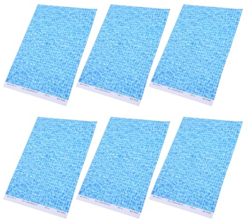 MAGICLULU 6piezas Pegatinas De Fuentes De Agua Papel con Adhesivo para Escenas De Lago Paisajes Simulados Decoraciones para Acuarios DIY Maquetas De Ferrocarril