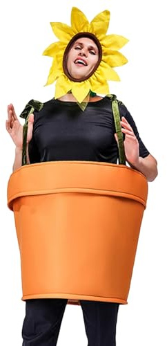 Sunflower Cosplay Costume - Flower Pot Outfit Funny Costume Halloween Masquerade Creative Adult Men Women Carnival Party Dress Sunflower Pot Costume Bonsai Theme Fancy Dress