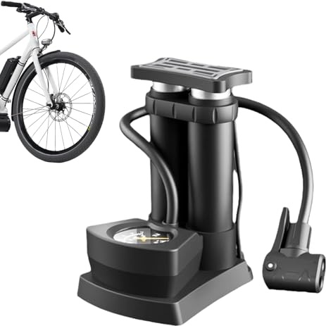 Bomba de aire para bicicletas, Bomba de bicicleta portátil | Bomba de bicicleta de neumático de bicicleta activada en el pie de aire portátil, Bomba de inflado de alta presión con indicador para