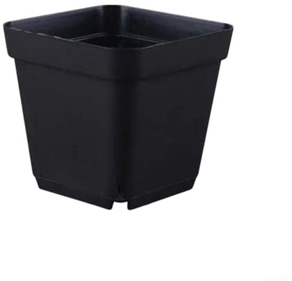 Lot de 60 pots de fleurs carrés noirs en plastique avec trou de drainage, pour plantation, intérieur/extérieur, transplantation, herbes, plantes grasses et cactus (10 côtés droits)