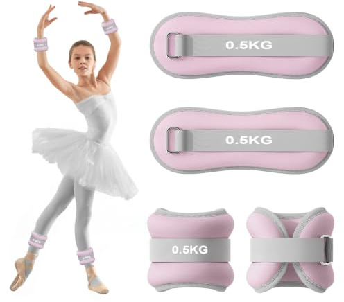 2PCS Poids Cheville, Poids Poignet, Leste Cheville, Ankle Weights, Bracelet Lesté, Poids Pilates, Poids Cheville et Poignet pour Pilates, Yoga, Marche, Jogging, l'Aérobic