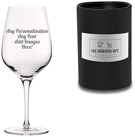 Personalised Red Wine Glass Engraved with Gift Box 61cl For Any Occassion, Birthday, Wedding, Retirement, Anniversary For Men or Women Keepsake