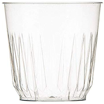 Disposable 9oz x 35 Fluted Whisky Tumblers Clear Plastic Glass