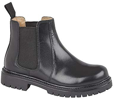 Roamers Boys Space Ankle Boots - Round Toe, Plain Design, Black, 3 UK