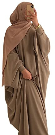 RUIG Abito da Donna Preghiera Musulmana Abaya Abito Iislamico Maxi Caftano Africano Turchia Islam Dubai Turchia a Figura Intera Senza Hijab