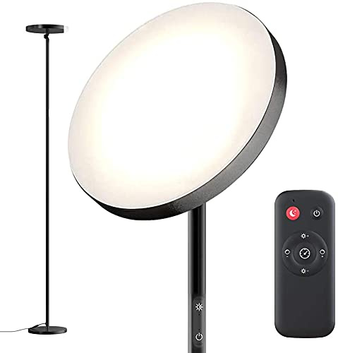 Lampadaire sur Pied Salon, 30W Lampadaire LED 2800K-7000K avec Minuterie, Lampadaire LED 2800 Lumens avec Variateur en Continu et 4 Températures de Couleur, Lampe sur Pied Pour Salon, Chambre, Bureau