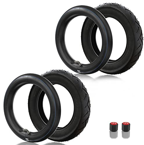1PZ 10x2.125 (10 Zoll) Reifen mit Schlauch für Elektroroller Hoverboard | Ersatzset mit 45° Winkelventil für Self Balancing Scooter, 2-Rad E-Scooter, Elektro-Einrad und ähnliche Modelle