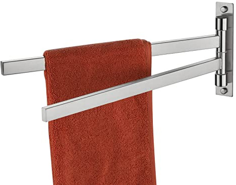KOKOSIRI Hand Towel Holder Rack Swivel Bathroom Towel Bars Swing Out Rails for Bath Kitchen Brushed Nickel Stainless Steel B5007BR-A2