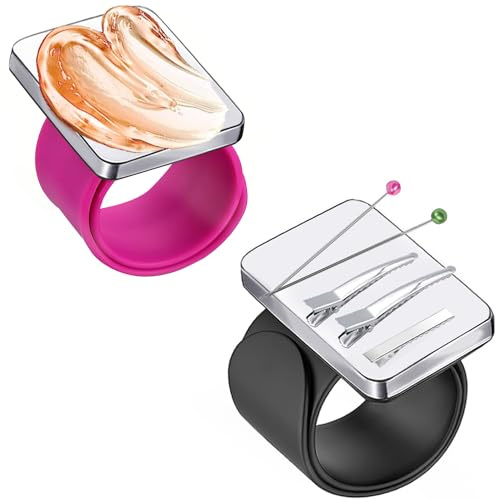 Extension Size Magnetic Pin Holder Wrist Band, 2 Pieces Silicone Wrist Magnetic Wristband for Braiding Gel, Pin Cushion Holder Bracelet for Quilting Sewing & Hairstylists (One Szie Fit Mosts)