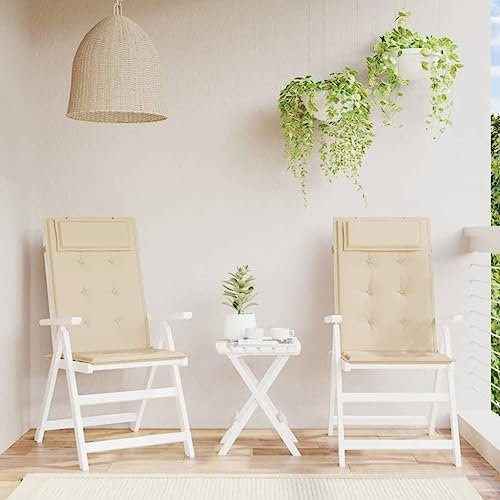 ZEYUAN Hochlehner-Auflagen 2 STK. Beige Oxford-Gewebe Liegenauflage, Auflage Gartenliege, Sitzkissen Gartenmöbel, Bankauflage, Stuhlauflage Für Hochlehner, Sitzauflagen - 361883