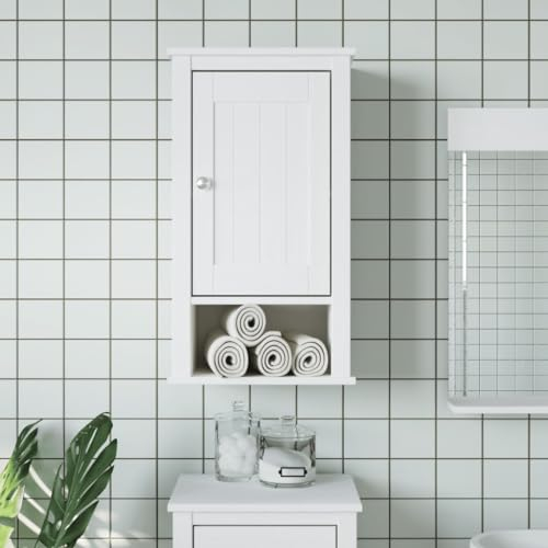 ZEYUAN Bad-Wandschrank Berg Weiß 40x27x71,5 cm Massivholz Kiefer, Hängeschrank, Badezimmerschrank, Badschrank, Aufsatzschrank, Gewürzschrank, Wall Cabinet - 358548