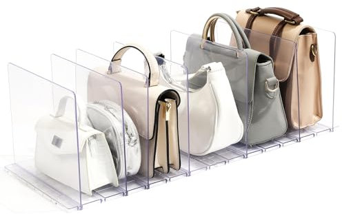 Fangoo 8 Stück Handtaschen Organizer Handtaschen Aufbewahrung Acrylic Dividers Abnehmbar Handtaschen Schrank，Geeignet für die Organisation von Küchenbuchregalen und Schränken（Transparent）