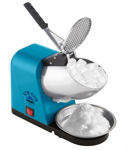 Snow Cone Machine - Ice Shaver with Powerful 170W Motor - Easy to Use Countertop Crushed Ice Maker by Great Northern Popcorn (Blue)