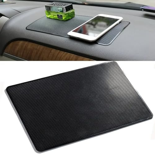 Dashboard Anti Slide Mats, Large Size Self Adhesive Non Slip Mat, Universal Anti Slip Car Dash Sticky Mat for Cell Phone, Electronic Devices, Keys, Sunglasses (10.6 * 5.9 inch)