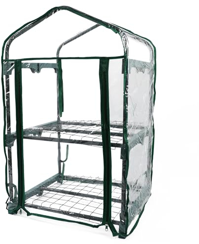 DIVCHI 2 Tier Greenhouse for Indoor & Outdoor Use | Durable Steel Frame | Clear PVC Cover | Ideal for Growing Vegetables, Flowers, Herbs, and Seedlings