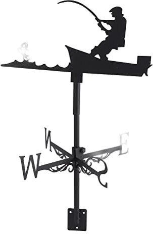 Wetterfahne Adler Glatze aus Edelstahl, professionelles Messwerkzeug für Wetterfahne im Garten Vintage (Fischer und Pfosten)