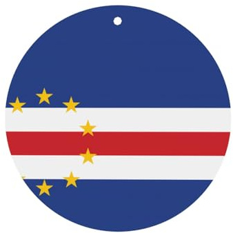 Round Shape Car Air Fresheners Flag Of Cape Verde Pattern 6 Pcs Car Aromatherapy Tablets For Car Wardrobe Shoe Cabinet Eliminate Odors