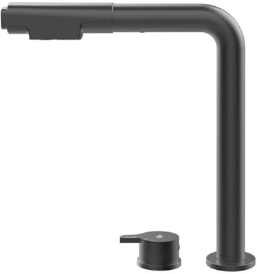 XJTNLB Mitigeur Cuisine avec Douchette Noir Robinet Osmoseur 3 Voies Osmoseur D'Eau Robinet à Levage Robinets pour Camping-Car