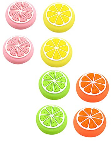 DOITOOL 8piezas Tapas Protectoras De Silicona para Joystick Agarre Antideslizante con Diseño Limón Cubiertas para Mando y Accesorios De Repuesto Cómodo y Resistente para Mejor Control