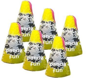 h2i Panda Vulkan | 6 St. | +/- 20 sek | Outdoor Fontäne mit Silber Funkenregen für Silvester, Halloween & Partys | Kinder & Jugendfeuerwerk | k | Ganzjahresfeuerwerk Kat 1