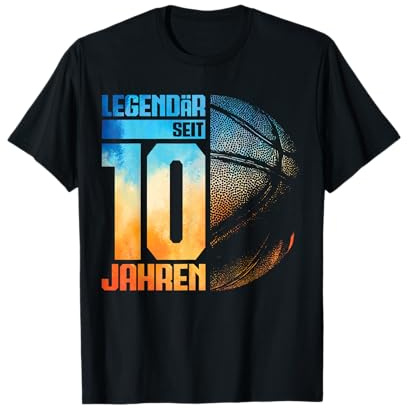 10. Geburtstag Retro Basketball Spieler 10 Jahre Junge Kind T-Shirt