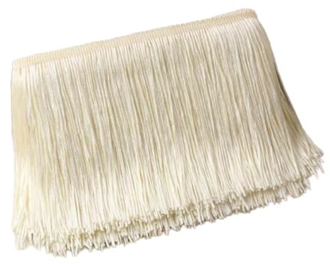 Blausky 20 cm x 5 m bred tofs fransad kant dansfransar sidenfransar fransar dekorationsband fransband fransar bård band för sömnad, för latinsk klänning underkläder gardiner, beige