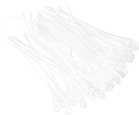 sourcing map 200 bridas blancas con agujeros para tornillos, cabeza de montaje de nailon de 10 cm, bridas de alambre de 17 libras para el hogar, jardín, interior y exterior