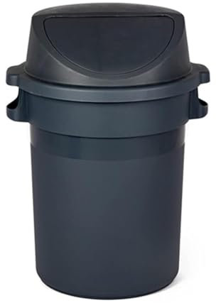 UCKYSU Contenedor Reciclaje Redondo Grueso For Exteriores Bote Basura Gran Capacidad 80/120 L Con Tapa Abatible Bote Basura Comercial Extraíble For Exteriores(120L)
