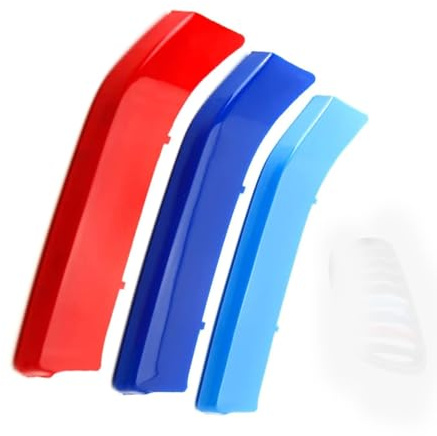 WXRNBN 3 Piezas Tira de Parrilla Delantera para BMW 1 Series E81 E87 2003-2007 (12 Slats), Inserciones para Parrilla de Radiador para Coche Tira de Parrilla Delantera