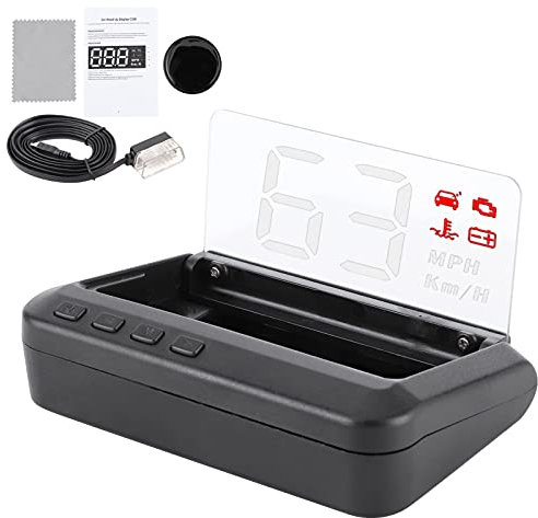 TKSE Head Up Projector, 3in Multifunktionaler Kopf -Up -Anzeige HUD Monitor Speed ​​Wassertemperaturspannung Anzeige OBD -Projektor