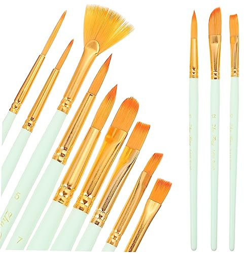 Housoutil 12stücke Pinsel Für Aquarell Acrylfarben Haushaltsmalerei Künstlerbedarf Mit Nylonhaaren Für Malen Ölfarbe Wasserfarbe Und Zeichnung