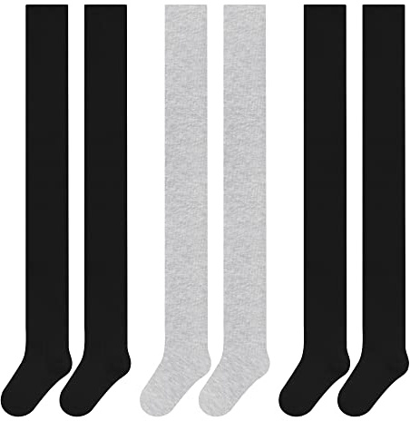 L&K-II 3-pack barnstrumpbyxor flickor, strumpbyxor för flickor, vita svarta grå strumpbyxor flickor 2710, 2 svart + ljusgrå, 158-164