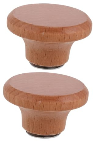 STOBAZA 2 Pièces Bouton de Couvercle de Casserole Bois Remplacement de Poignée de Couvercle Adapté de Casseroles et Poêles