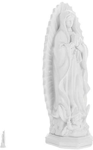 POPETPOP Estatua Virgen María de Resina Adorno Religioso Compacto Decoración Artesanal Figura Católica para Hogar y Escultura Elegante