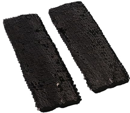 Xoktlde Eleganti Paillettes Scintillanti Maniche Del Braccio Accessori Per Le Donne Artisti di Palcoscenico di Colore Luminoso Elastico Oversleeves P, Nero , Taglia unica