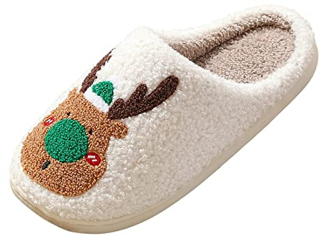 Generisch Zapatillas de estar por casa para mujer y hombre, de fieltro de piel de cordero, zapatillas cálidas, divertidas para invitados, verde, 40 EU